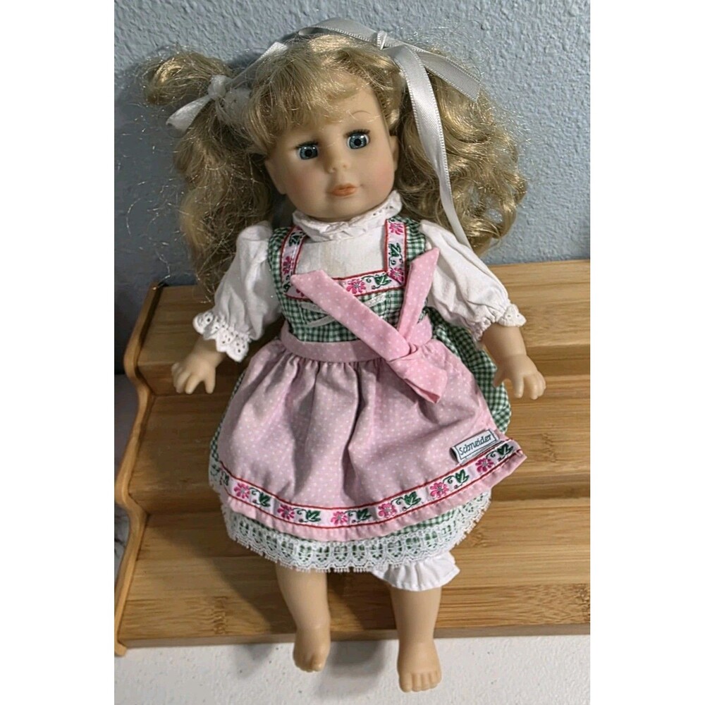 Walter Schneider Puppenfabrik German Doll 12" Vinyl Fabric Bavarian Style Outfit